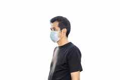 亚洲但穿面具防止感染传播病毒