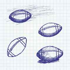 橄榄球美国足球草图集纸笔记本