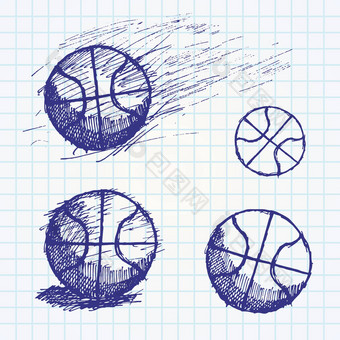 篮球球草图集纸笔记本