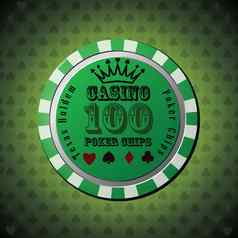 扑克芯片绿色背景