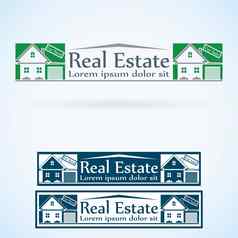 真正的房地产向量标志设计模板颜色集房子摘要概念图标物业建设体系结构象征