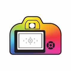 专业photocamera图标填满颜色锥形梯度孤立的照片标识模拟photographi标志设计模板