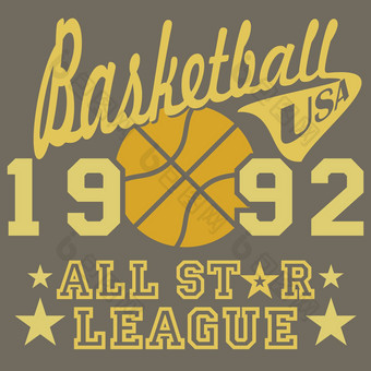 篮球明星联盟艺术<strong>作品排版</strong>海报t恤印刷设计向量徽章应用标签