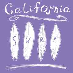 加州冲浪排版t恤印刷设计图形向量海报徽章应用标签
