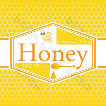蜂蜜标签模板蜂蜜标志产品蜜蜂下降蜂蜜蜂窝及模式背景