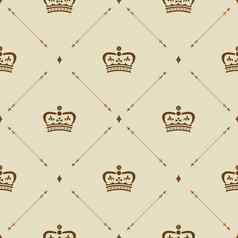 皇家壁纸无缝的模式皇冠装饰元素奢侈品背景