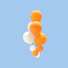 集团橙色白色颜色气球