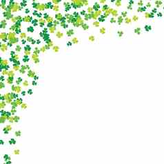 三叶草叶手画草图涂鸦插图帕特里克一天象征爱尔兰幸运的白花酢浆草背景