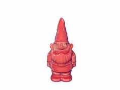 红色的瓦花园Gnome完整的胡子