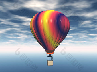 色彩斑斓的热空气<strong>气球</strong>乘客篮子