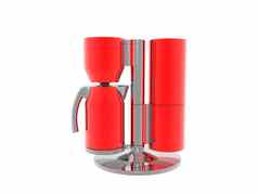 红色的咖啡机热水瓶