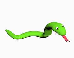 绿色卡通蛇红色的舌头