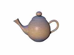 棕色（的）陶瓷茶壶处理