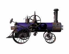 古老的钢蒸汽引擎轮子