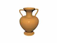 棕色（的）陶器花瓶点缀