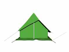 小绿色帐篷野营