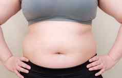 脂肪女人形状健康的胃肌肉