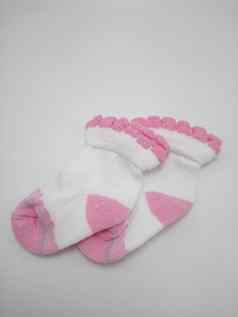 抗菌婴儿袜子粉红色的打印