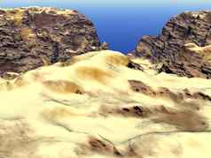沙漠地区岩石沙漠