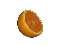 多汁的橙色划分一半
