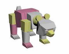 玩具熊使色彩斑斓的塑料建筑块
