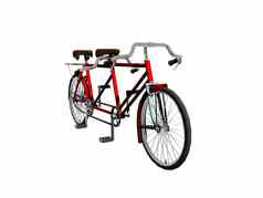 红色的串联自行车