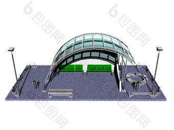 公共汽车站屋顶座位