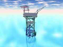 石油钻井平台巨大的海洋