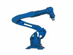 蓝色的工业机器人爪手臂