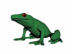 绿色树青蛙红色的眼睛