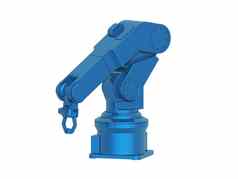 蓝色的工业机器人大旋转手臂