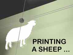 印刷羊概念