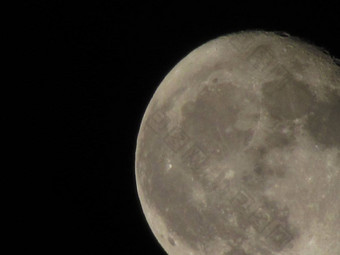 月亮特写镜头黑色的晚上天空拍摄长焦相机