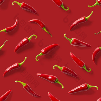无缝的模式使红色的辣椒辣椒红色的背景最小的食物模式红色的热辣椒无缝的辣椒模式食物背景