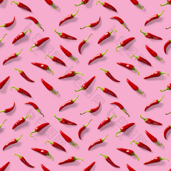 无缝的模式使红色的辣椒辣椒粉红色的背景最小的食物模式红色的热辣椒无缝的辣椒模式食物背景