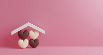 首页甜蜜的<strong>首页设计</strong>巧克力心房子粉红色的佩普