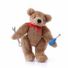 方便的泰迪熊工具螺丝刀扳手白色