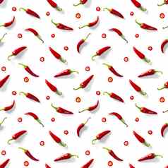 无缝的模式使红色的辣椒辣椒白色背景最小的食物模式红色的热辣椒无缝的辣椒模式食物背景
