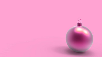 粉红色的圣诞节球白色背景色彩斑斓的圣诞节球圣诞节树圣诞节玻璃金属塑料球集团装饰物挂假期装饰模板渲染插图