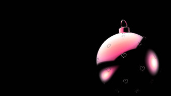 圣诞节粉红色的球心模式黑色的背景色彩斑斓的圣诞节球圣诞节树渲染插图圣诞节假期卡背景情人节爱卡通围巾