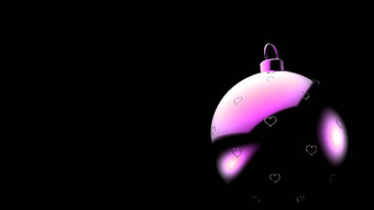 圣诞节紫色的球心模式黑色的背景色彩斑斓的圣诞节球圣诞节树渲染插图圣诞节假期卡背景情人节爱卡通围巾