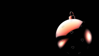 圣诞节红色的球心模式黑色的背景色彩斑斓的圣诞节球圣诞节树渲染插图圣诞节假期卡背景情人节爱卡通围巾
