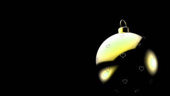 圣诞节黄色的球心模式黑色的背景色彩斑斓的圣诞节球圣诞节树渲染插图圣诞节假期卡背景情人节爱卡通围巾
