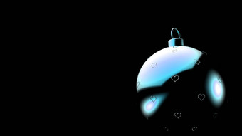 圣诞节蓝色的球心模式黑色的背景色彩斑斓的圣诞节球圣诞节树渲染插图圣诞节假期卡背景情人节爱卡通围巾