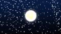 完整的月亮秋天雪晚上