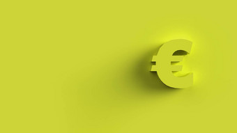 欧元标志黄色的孤立的黄色的背景渲染孤立的插图业务管理风险钱现金增长<strong>银行银行金融</strong>象征