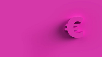 欧元标志粉红色的孤立的粉红色的背景渲染孤立的插图业务管理风险钱现金增长银行银行金融象征