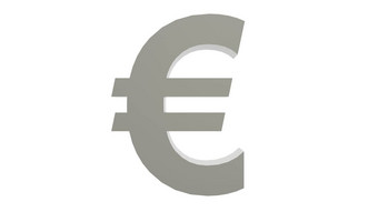 灰色的欧元银标志图标孤立的白色背景渲染孤立的插图业务管理风险钱现金增长银行银行金融象征
