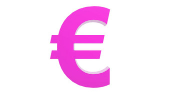 粉红色的欧元黄金标志图标孤立的白色背景渲染孤立的插图业务管理风险钱现金增长银行银行金融象征