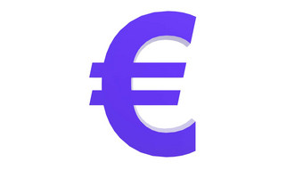 紫罗兰色的欧元黄金标志图标孤立的白色背景渲染孤立的插图业务管理风险钱现金增长银行银行金融象征